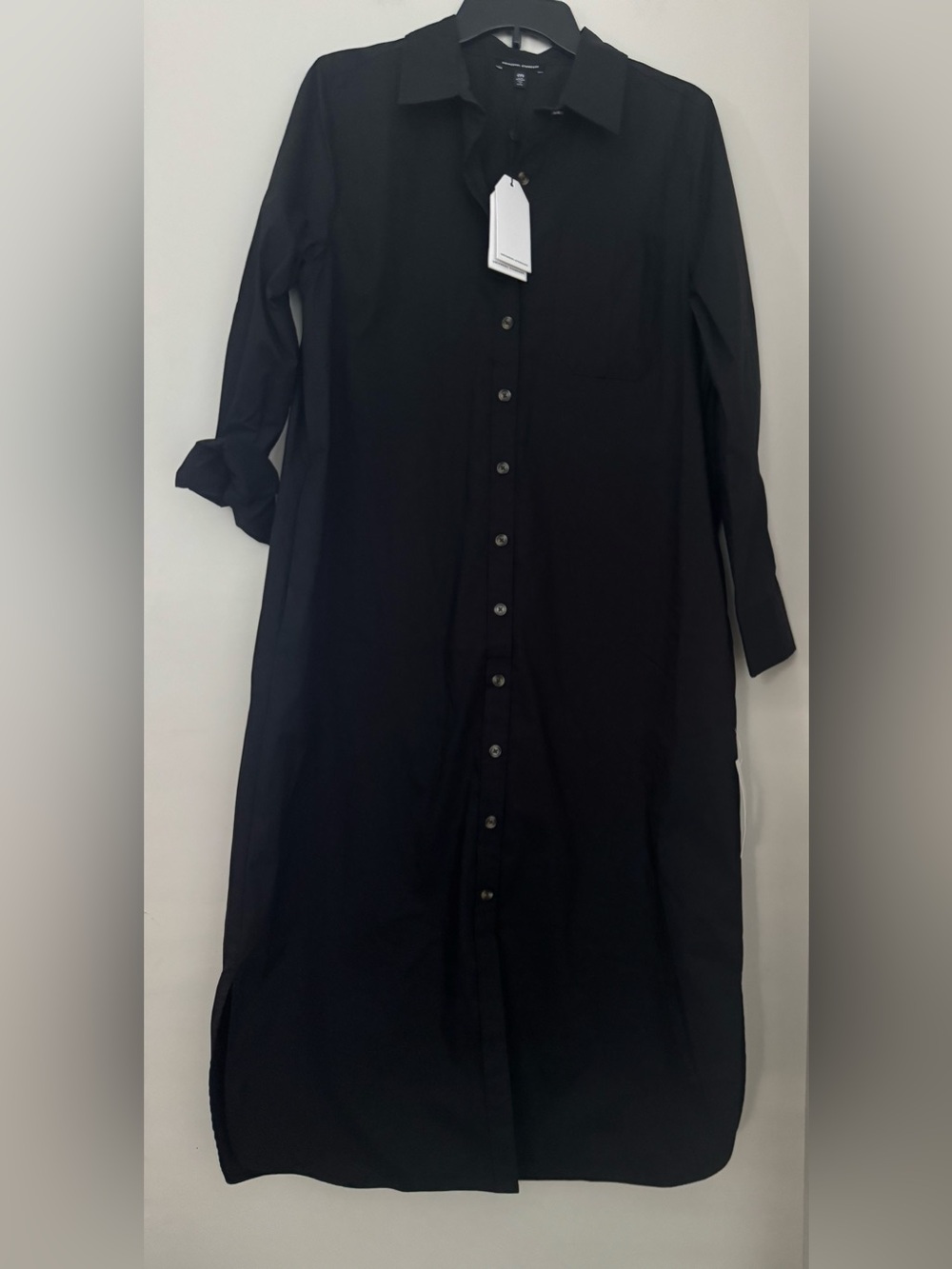 Universal Standard Black Button-Front Shirt Dress